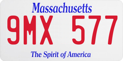 MA license plate 9MX577