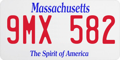 MA license plate 9MX582