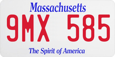 MA license plate 9MX585