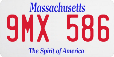 MA license plate 9MX586