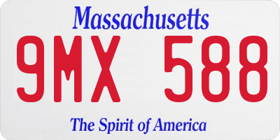 MA license plate 9MX588