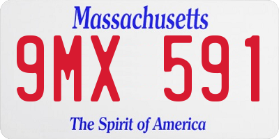 MA license plate 9MX591
