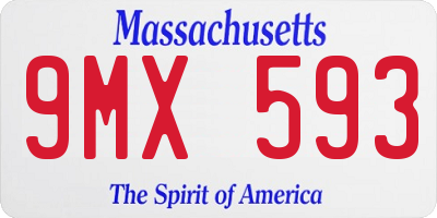 MA license plate 9MX593