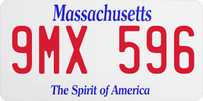 MA license plate 9MX596