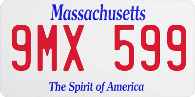 MA license plate 9MX599