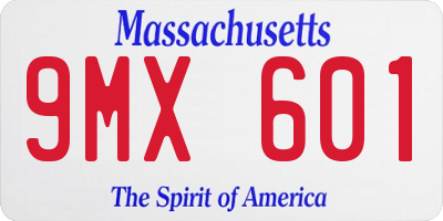 MA license plate 9MX601