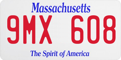 MA license plate 9MX608