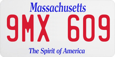 MA license plate 9MX609