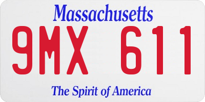 MA license plate 9MX611