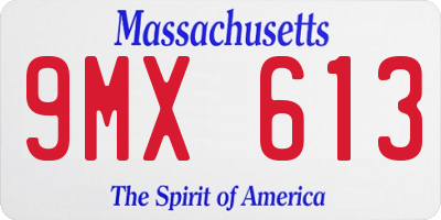 MA license plate 9MX613