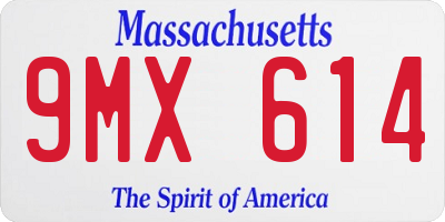 MA license plate 9MX614