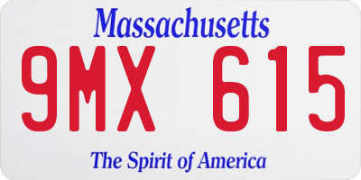 MA license plate 9MX615