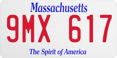 MA license plate 9MX617