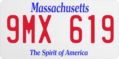 MA license plate 9MX619