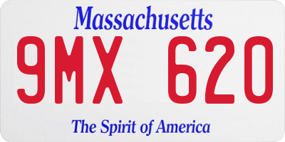 MA license plate 9MX620