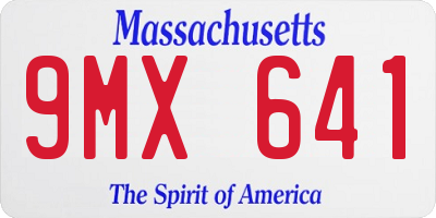 MA license plate 9MX641