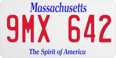 MA license plate 9MX642