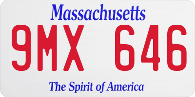 MA license plate 9MX646