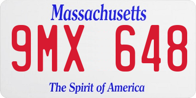 MA license plate 9MX648