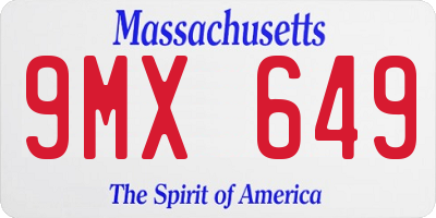 MA license plate 9MX649
