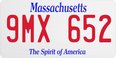 MA license plate 9MX652