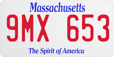 MA license plate 9MX653