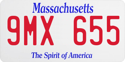 MA license plate 9MX655