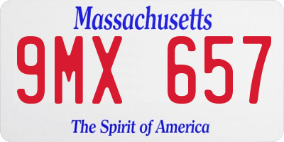 MA license plate 9MX657