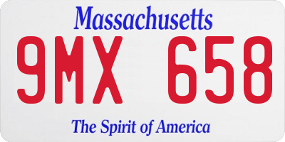 MA license plate 9MX658