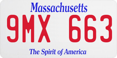MA license plate 9MX663