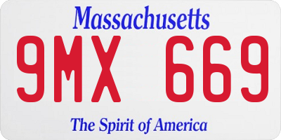 MA license plate 9MX669