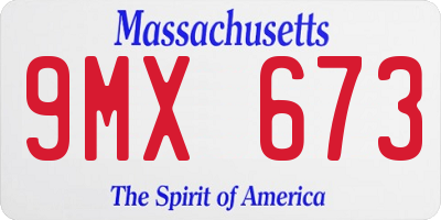 MA license plate 9MX673