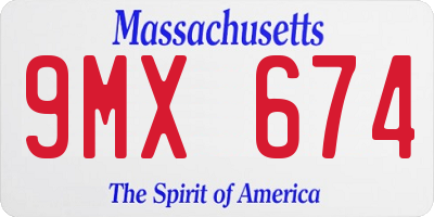 MA license plate 9MX674