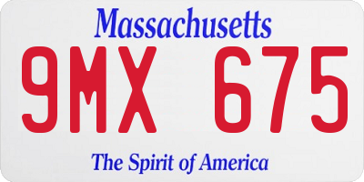 MA license plate 9MX675