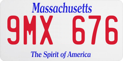 MA license plate 9MX676