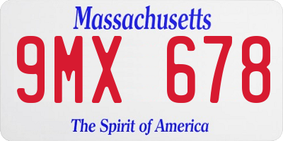 MA license plate 9MX678