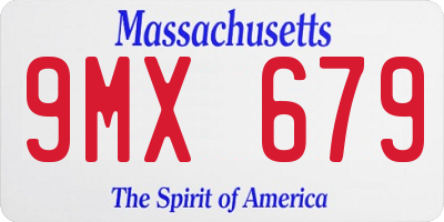 MA license plate 9MX679