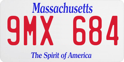 MA license plate 9MX684