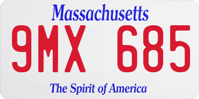 MA license plate 9MX685