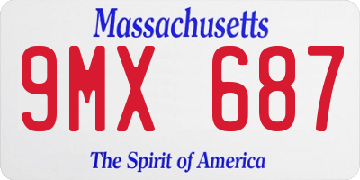 MA license plate 9MX687