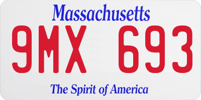 MA license plate 9MX693