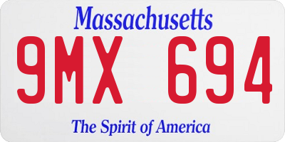 MA license plate 9MX694