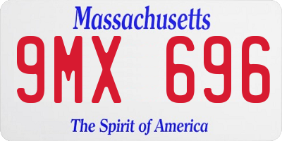 MA license plate 9MX696