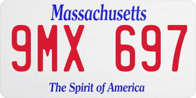 MA license plate 9MX697