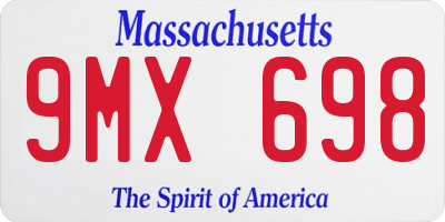 MA license plate 9MX698