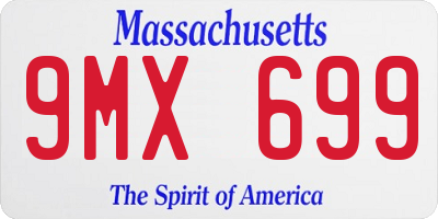 MA license plate 9MX699