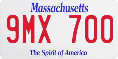 MA license plate 9MX700