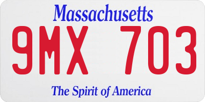 MA license plate 9MX703