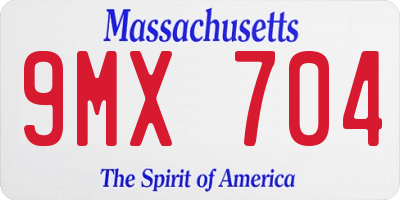 MA license plate 9MX704