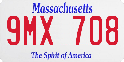 MA license plate 9MX708